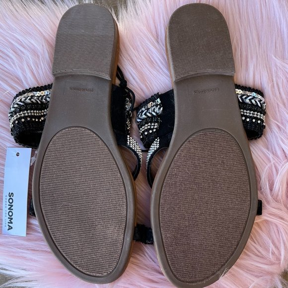 Sonoma Boho Slide Sandals With Bling Women Size Small - Picture 5 of 8